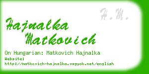 hajnalka matkovich business card